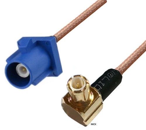 Adaptador coaxial MCX (Recto) a Fakra Tipo C (Azul) RG316 (AWG26) 50OΩ hasta 3GHz - Imagen 5 de 10