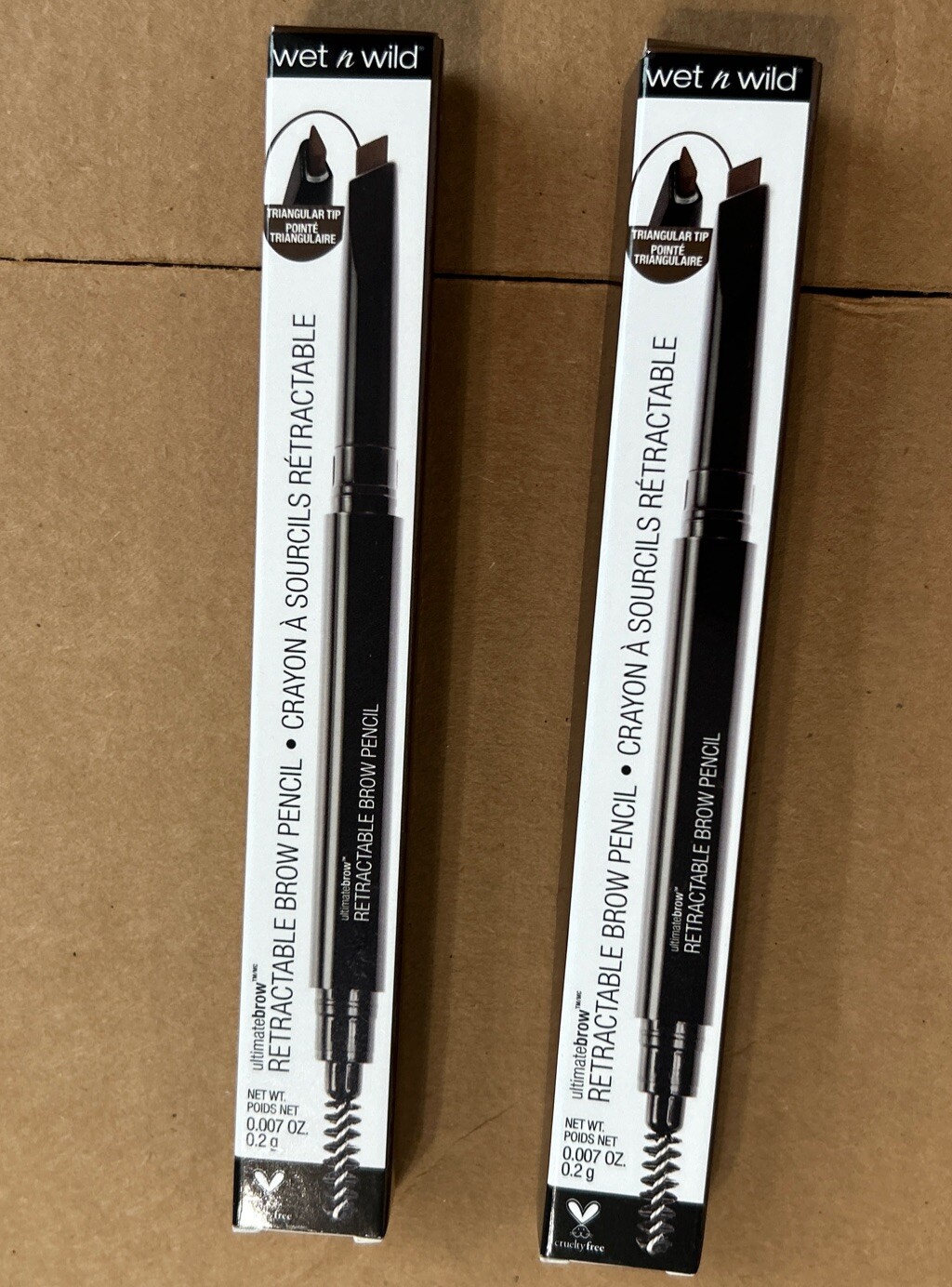 Paquete de 2 lápices para cejas retráctiles Wet n Wild Ultimate, marrón ceniza 626A