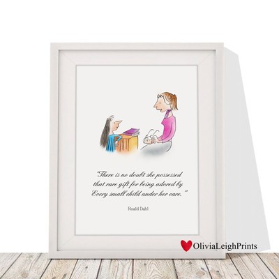 Matilda Miss Honey Roald Dahl Vintage Quote Art Print Poster Gift Home Decor