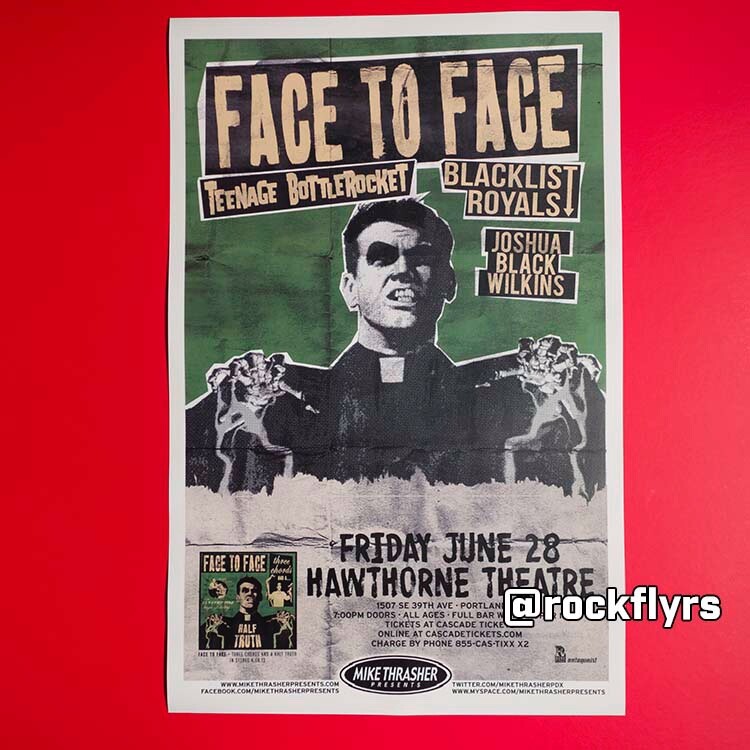 FACE TO FACE 2013 Concert Promo 11x17 Street Poster. Portland OR