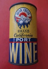 Bear Creek Brand California PORT Wine Flat Top Can Paper Label Lodi c1940 Beer