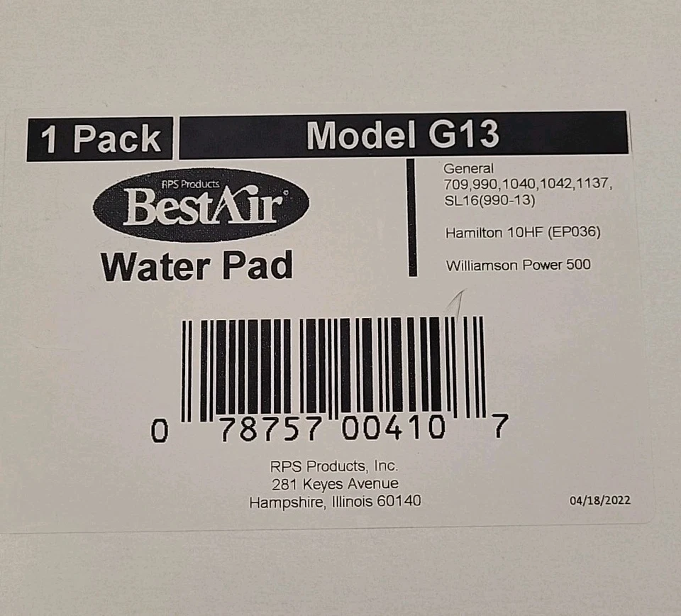 Almohadilla Agua Repuesto BESTAIR Modelo G13 Foto 2 de 2