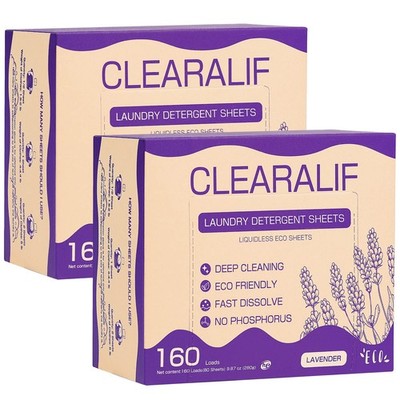 Laundry Detergent Sheets (160 Sheets), Lavender,Up to 320 Loads - Great For T...
