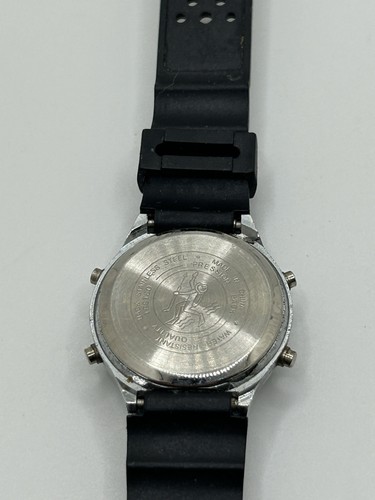 Orologio Vintage Sveglia Crono Digitale Nuova Batteria Funzionante Tonalità Argento Fibbia Nera - Foto 6 di 6