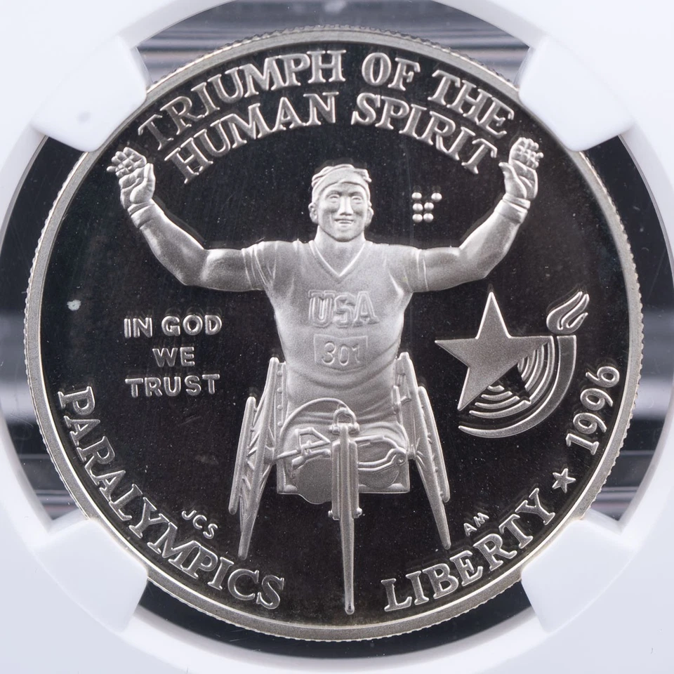 Certified 1996-P Silver $1 NGC PF69 Ultra Cameo Olympics Paralympics  - Image 2 of 4