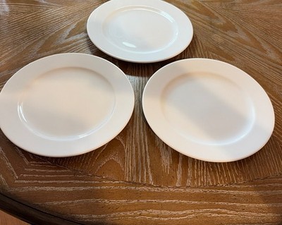 Sur La Table Bistro 9  White Salad Plates Handcrafted Porcelain Set Of 3 Turkey