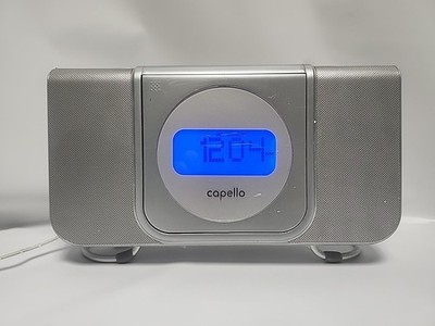 Capello CR25 CD Dual Alarm Clock Gray Radio Sleek Slim AM/FM Portable TESTED