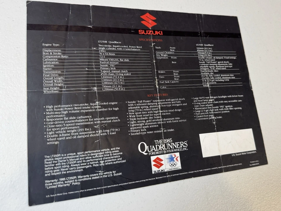 Catálogo de folletos LT250R Suzuki Quad Racer Foto 3 de 3