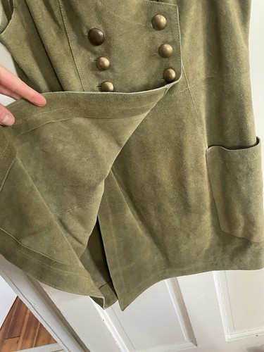 Free People 100% Cow Leather Suede Button Up Stevie Mini Dress Sz 4 - Picture 8 of 15