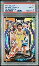 2024-25 Panini Select Tie-Dye Prizm RC Bronny James Jr /25 Lakers Rookie PSA 10!