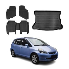 Custom Floor Mats Cargo Liners For Honda Fit 2006-2008 Black 5 Pcs Custom Floor Mats Cargo Liners For Honda Fit 2006-2008 Black 5 Pcs