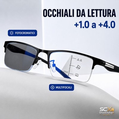 Gleitsichtbrille multifokal Presbyopie Herren photochrom Anti Blaulicht