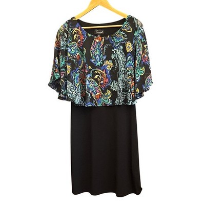 Connected Apparel Sheath Dress Paisley Popover Boho Chic 10P Cocktail Wedding