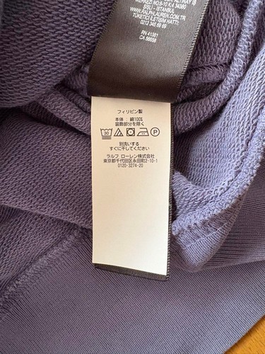 RRL RALPH LAUREN SUDADERA CON CAPUCHA DE FELPA FRANCESA HOMBRE COLOR AZUL MARINO OSCURO ALGODÓN TALLA S USADA - Imagen 5 de 5