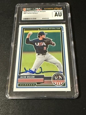 Jacob Wilson autograph signed 2023 Panini USA baseball card 8 CGC JSA ...