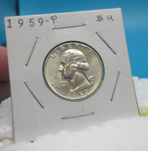 1959-P Washington 25 Cent Coin Quarter / 90% Silver / Brilliant Uncirculated