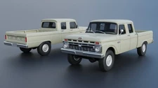 ABS-LIKE RESIN 3D PRINTED 1/18 1966 FORD F-250 CREW CAB PICK UP FULL KIT