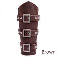 1Pc Cosplay Leather Armor Arm Viking Pirate Knight Gauntlet Wristband Bracer Pun