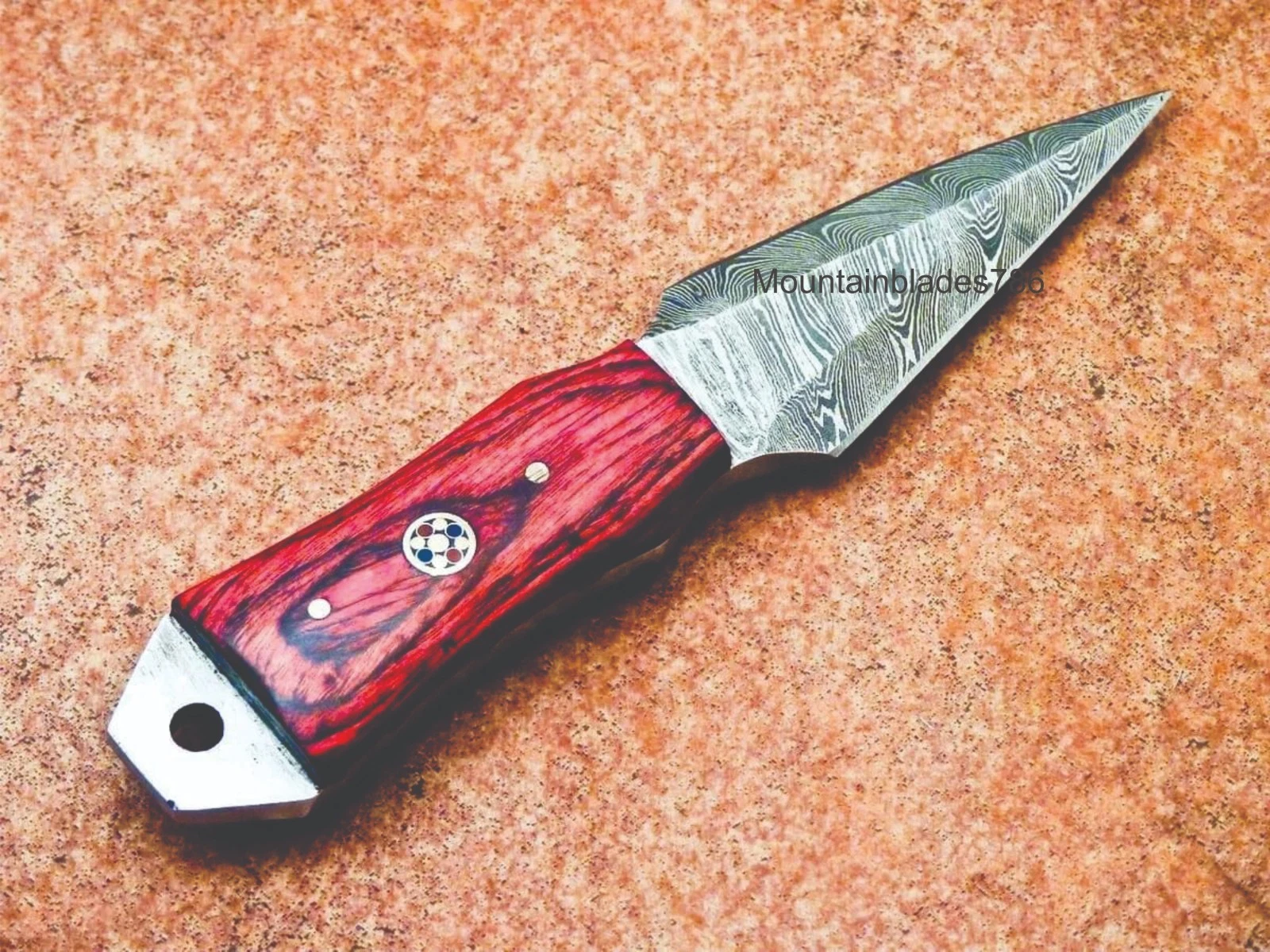 handemade damascus steel hunting knife