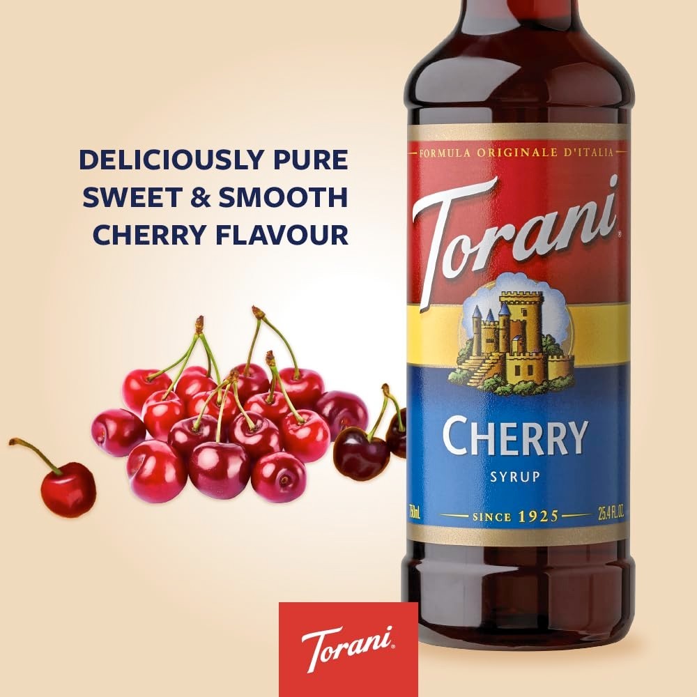 Artisan Cherry Syrup, 25.4 Ounces (4-Pack) - Perfect for Drinks & Desserts