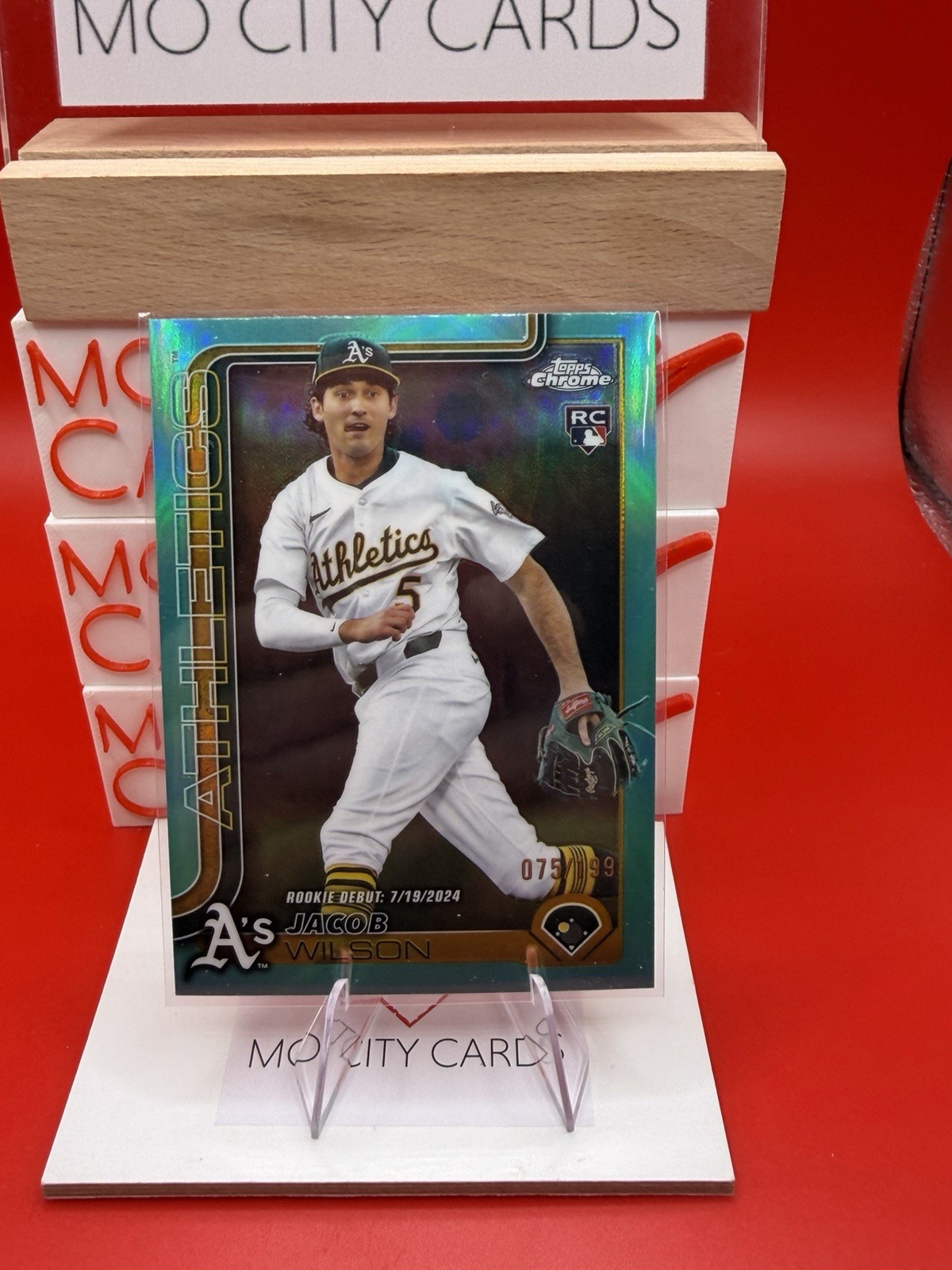 2025 Topps Chrome Update Jacob Wilson RC Debut Aqua Refractor /199