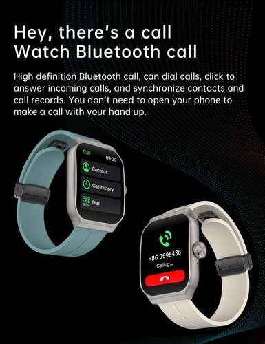 Neu AMOLED Smart Watch 1,96 Zoll 3D Flexibler Gebogener Bildschirm Bluetooth Anruf Herz - Bild 24 von 31