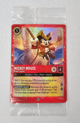 Disney Lorcana Card - Mickey Mouse Pirate Captain - 18/P2  Foil Original Pckging