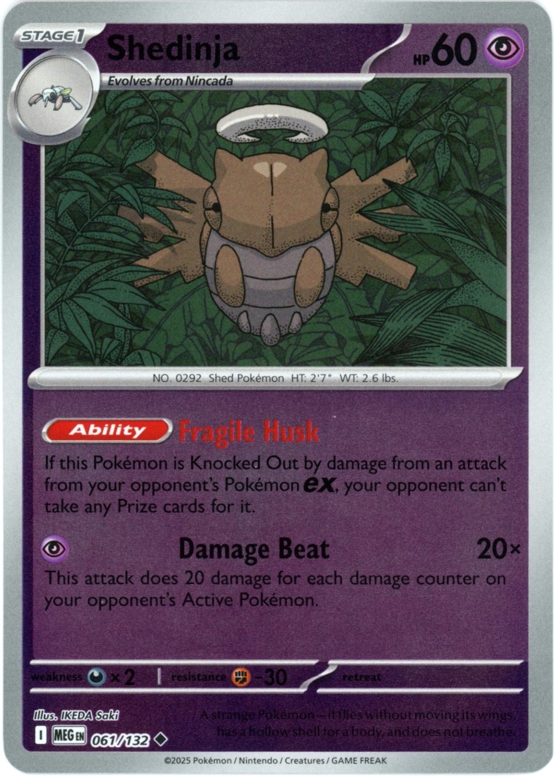 Shedinja (Reverse Holo) 061/132 - Mega Evolution - Pokemon - NM/M English