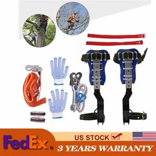 Tree Climbing Spike Set Adjustable Pole Climbing Gear Kit W/Safety Belt Portable
