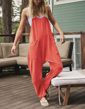 Free People - Movement - Scarlet Red - Hot Shot Jumpsuit Sz L
