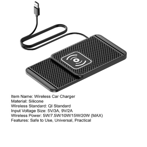 Car Charger Fast Wireless Charging Pad Universal 20w Phone with Overvoltage - Photo 7 sur 12
