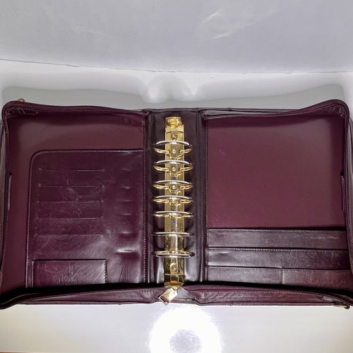 Vintage Franklin Covey Burgund Anilin Leder Klassische Mappe Planer Organizer - Bild 10 von 14