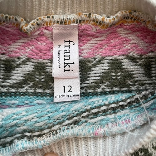 Suéter Franki by Francesca’s Niñas Talla 12 Fair Isle Tejido Pullover Multicolor - Imagen 4 de 9