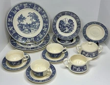 Set Of 15 VTG Homer Laughlin Stratwood Collection Shakespeare Country Dinner Set