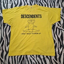 Descendents -  1985 Vintage Punk T-Shirt - Yellow  "Grow Up"  - Original Owner 