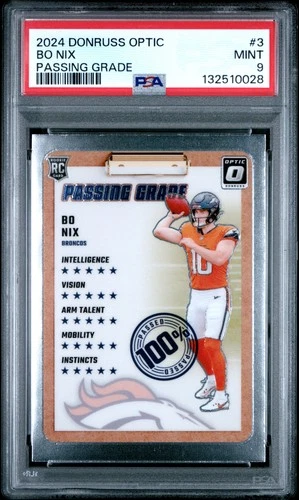 2024 PANINI DONRUSS OPTIC PASSING GRADE #3 BO NIX PSA 9