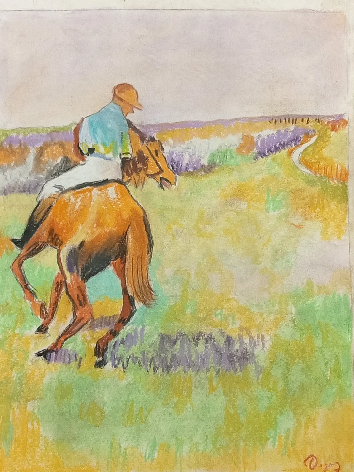 Dibujo Edgar Degas sobre papel (Hecho a mano) firmado y estampado medios mixtos. Foto 4 de 4