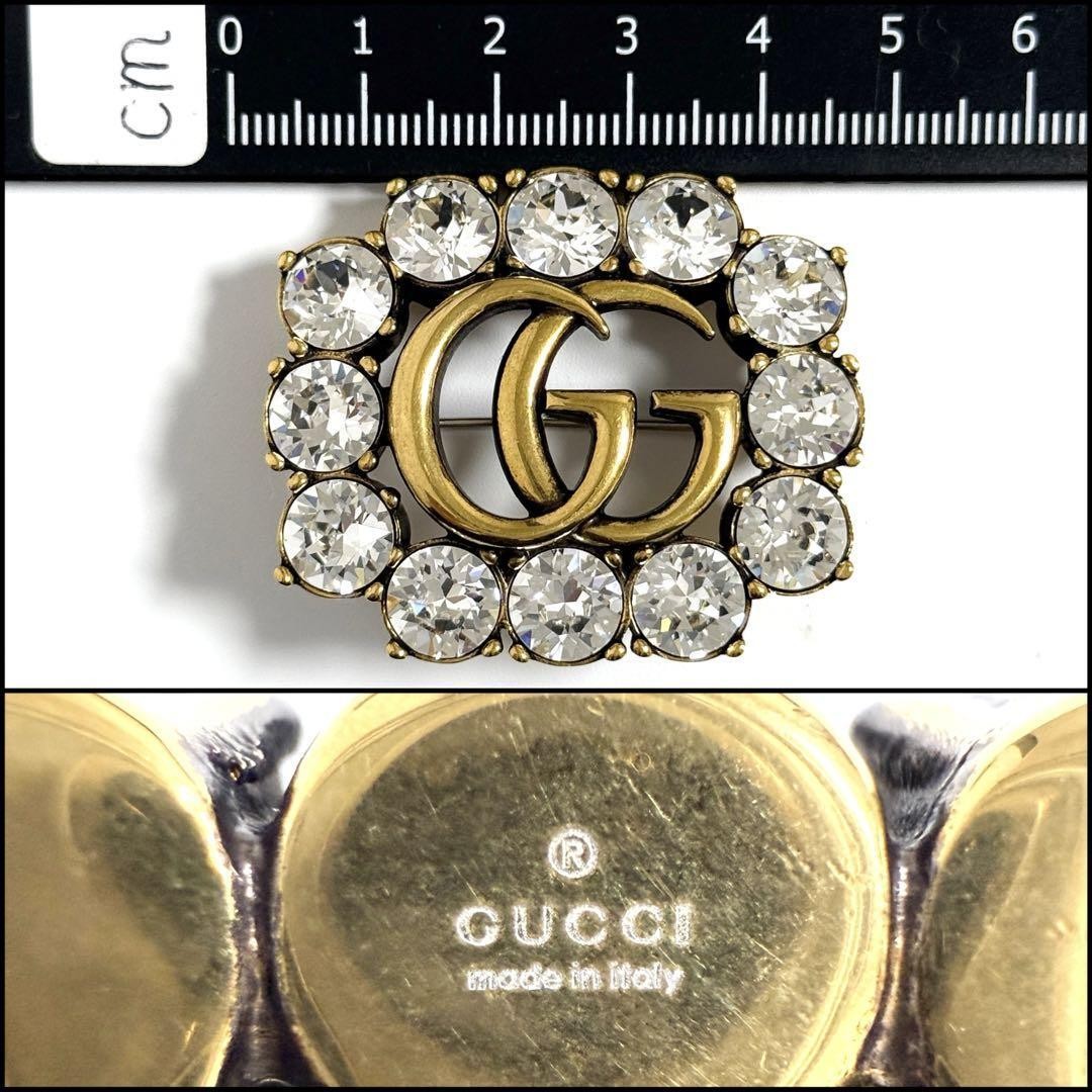 Gucci Women's Metal Double G Brooch Badge with Crystals | eBay