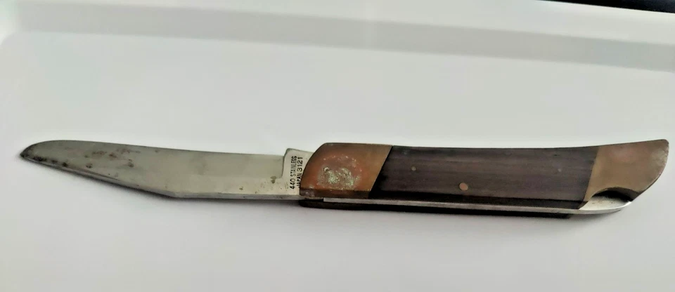 VINTAGE WINCHESTER LOCK BACK FOLDING HUNTING KNIFE ~ WITH SHEATH 3 3/8" BL. - Image 2 of 4