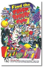FRUIT STRIPE GUM FIND THE GUM OLD 1990's AD FRIDGE/LOCKER MAGNET 3.5 X 5.5