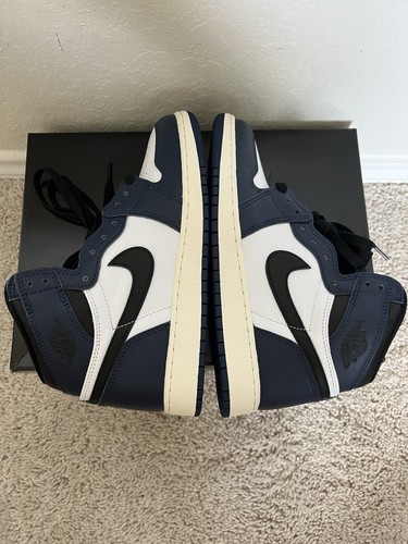 Air Jordan 1 High Midnight Navy Blue Sneakers, Size 7Y / 8.5W BNIB FD1437-401 - Picture 6 of 8