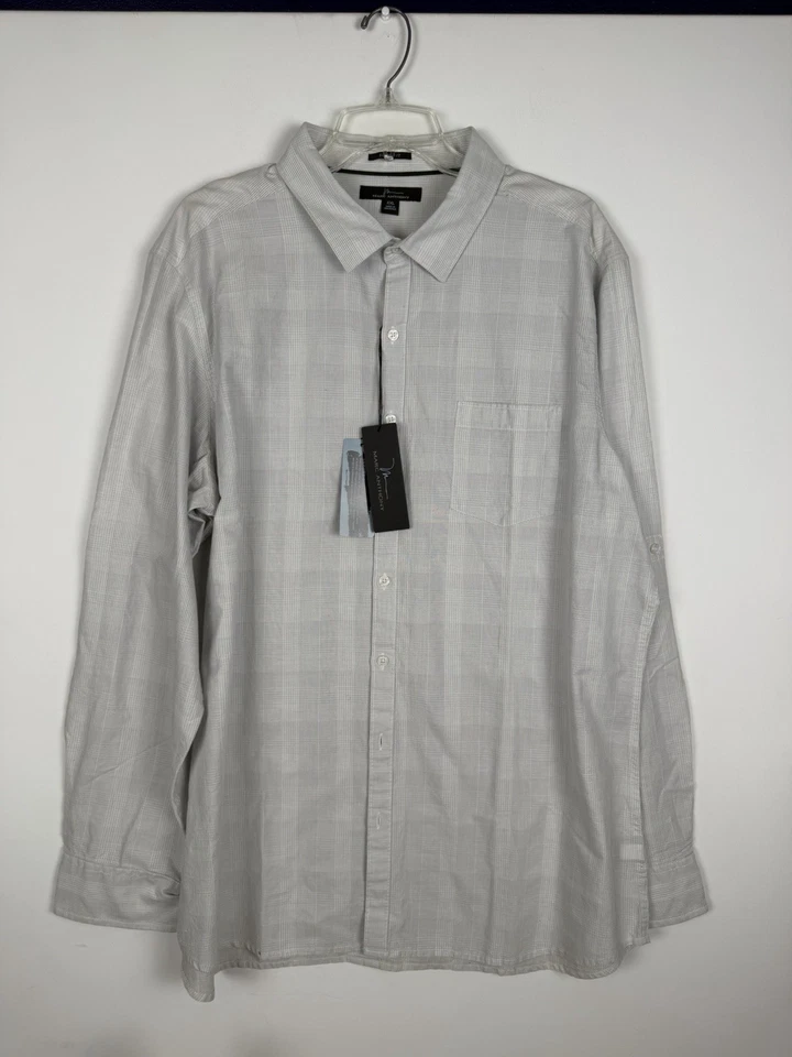 Camisa MARC ANTHONY Calce Ajustado Gris Manga Larga Abotonada, Nueva Con Etiquetas, Hombre’s XXL Foto 3 de 4
