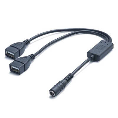 Reliable DC5V-25V to DC5V Voltages Regulator Power Cable Wire 2 USB Connectors