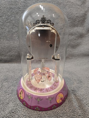 DISNEY PRINCESS GLASS DOMED CLOCK Cinderella Belle Snow White, Sleeping Beauty - Picture 3 of 7