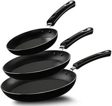 T-fal Specialty Nonstick Fry Pan Set 3 Piece, 8, 9.5, 11 Inch, 3-Piece, Black
