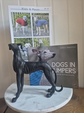 Dog Jumpers Knitting Pattern &  Pattern Book and Whippet Statue Bundle