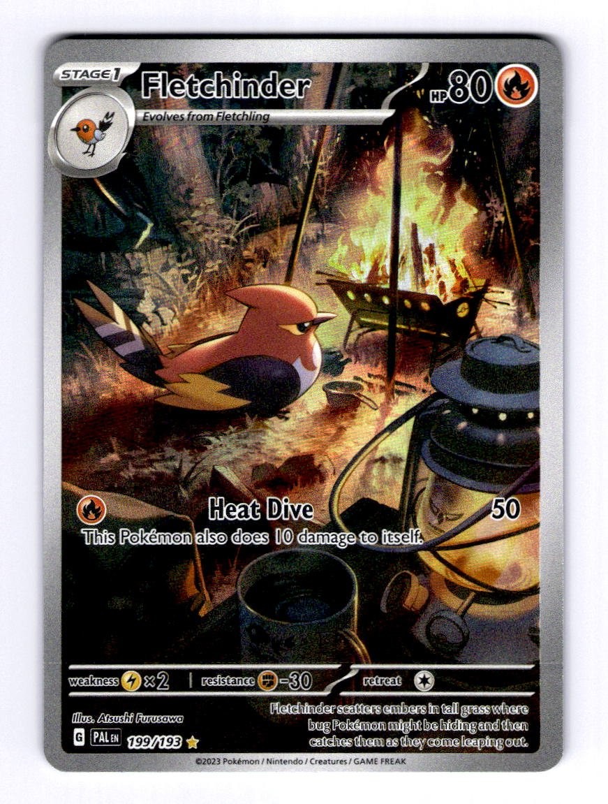 Fletchinder - 199/193 Paldea Evolved #199 Illustration Rare Holo NM Pokemon