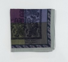 MEN HANDKERCHIEF VINTAGE ART Check PAISLEYS CLASSIC COTTON POCKET SQUARE 18  