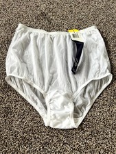 VTG Vanity Fair S White Nylon Granny Panties mushroom gusset semi sheer 6 BNWT