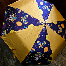 New Mardi Gras Umbrella Second Line Green Purple Yellow Extendable 36" across